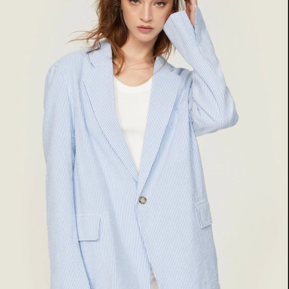 NWOT | Denimist Deconstructed Seersucker Blazer | Small